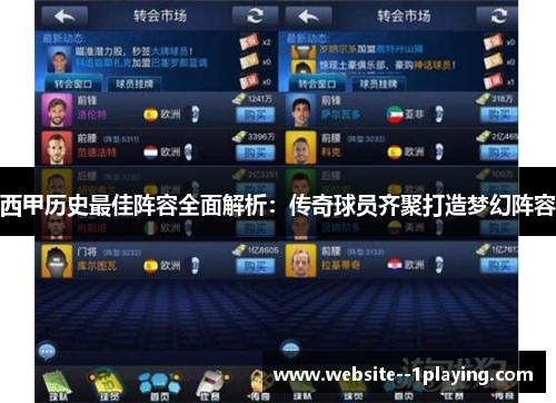 西甲历史最佳阵容全面解析:传奇球员齐聚打造梦幻阵容 西甲历史最佳阵容全面解析:传奇球员齐聚打造梦幻阵容